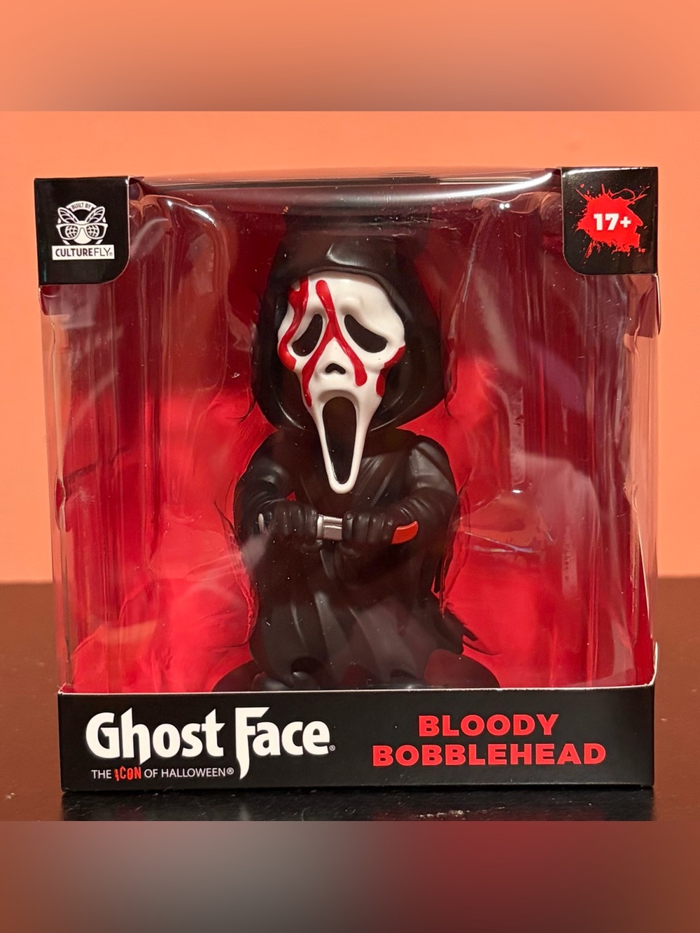 Ghost Face Bloody Bobblehead Action Figure - CultureFly - Black, White & Red